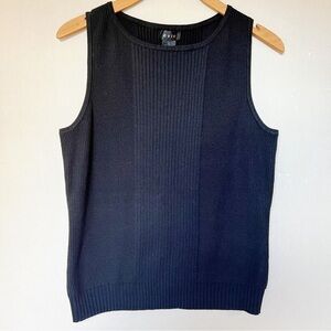 Evie Black Ribbed Knit Tank Top